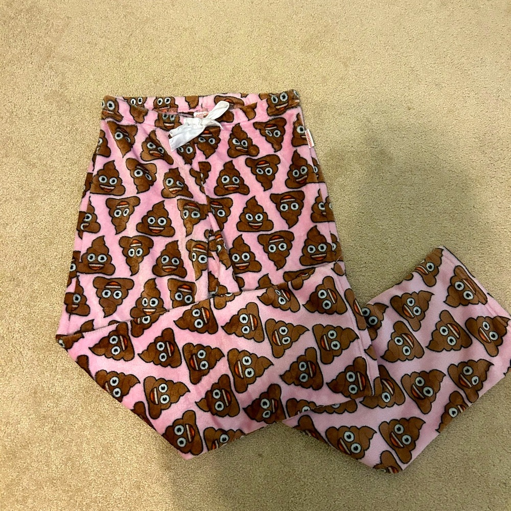 Cozy Fleece 💩 Emoji Pajama Pants | Medium